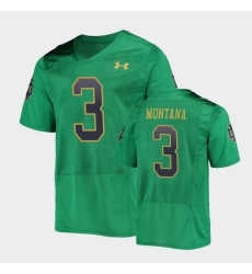 Men Notre Dame Fighting Irish Joe Montana College Football Green Replica Jersey