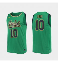 Men Notre Dame Fighting Irish T.J. Gibbs Replica Kelly Green College Basketball 2019 20 Jersey