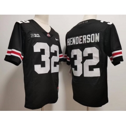 Men Nike Ohio State Buckeyes TreVeyon Henderson #32 Black College Football Jersey