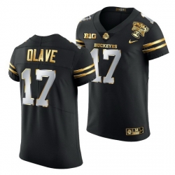 Ohio State Buckeyes Chris Olave Black 2021 Sugar Bowl Golden Limited Authentic Football Jersey