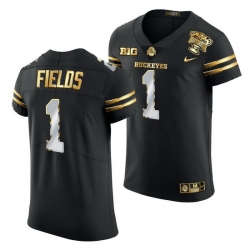 Ohio State Buckeyes Justin Fields Black 2021 Sugar Bowl Golden Limited Authentic Football Jersey
