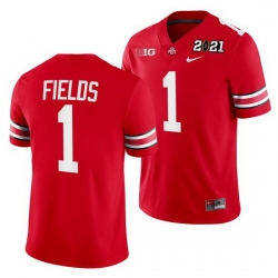 Ohio State Buckeyes Justin Fields Scarlet 2021 Sugar Bowl Champions College Football Playoff College Football Playoff Jersey