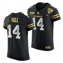 Ohio State Buckeyes K.J. Hill Black 2021 Sugar Bowl Golden Limited Authentic Football Jersey