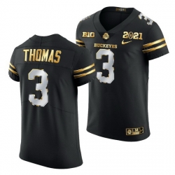 Ohio State Buckeyes Michael Thomas Black 2021 College Football Playoff Championship Golden Authentic Jersey
