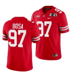 Ohio State Buckeyes Nick Bosa Scarlet 2021 Sugar Bowl Champions College Football Playoff College Football Playoff Jersey