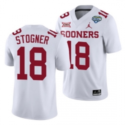 Oklahoma Sooners Austin Stogner White 2020 Cotton Bowl Classic College Football Jersey
