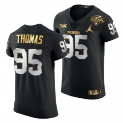 Oklahoma Sooners Isaiah Thomas Black 2020 Cotton Bowl Classic Golden Edition Jersey