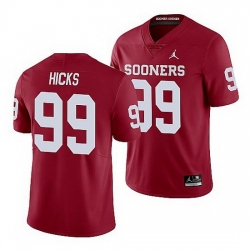Oklahoma Sooners Marcus Hicks Crimson Limited Men'S Jersey