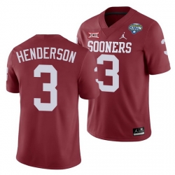Oklahoma Sooners Mikey Henderson Crimson 2020 Cotton Bowl Classic College Football Jersey