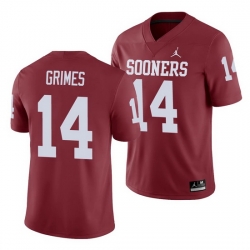 Oklahoma Sooners Reggie Grimes Crimson Game Men'S Jersey