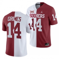 Oklahoma Sooners Reggie Grimes White Crimson Split Men'S Jersey