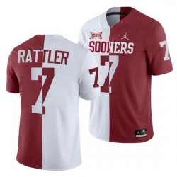 Oklahoma Sooners Spencer Rattler White Crimson Split Men'S Jersey