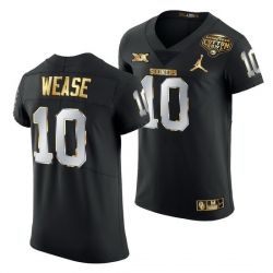 Oklahoma Sooners Theo Wease Black 2020 Cotton Bowl Classic Golden Edition Jersey