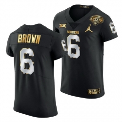 Oklahoma Sooners Tre Brown Black 2020 Cotton Bowl Classic Golden Edition Jersey