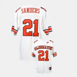 Men Oklahoma State Cowboys And Cowgirls Barry Sanders College Football White Jersey