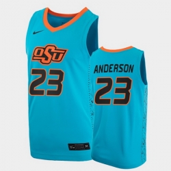 Men Oklahoma State Cowboys James Anderson College Basketball Blue Jersey