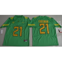 Ducks #21 Royce Freeman Apple Green Electric Lightning Limited Stitched NCAA Jersey