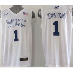 Duke Blue Devils #1 Kyrie Irving White Basketball Elite Stitched NCAA Jersey