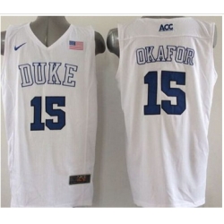 Duke Blue Devils #15 Jahlil Okafor White Basketball Elite Stitched NCAA Jersey