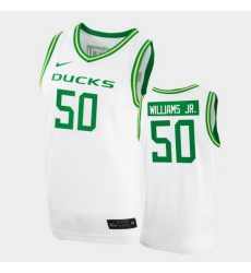 Men Oregon Ducks Eric Williams Jr. College Basketball White Replica 2020 21 Jersey