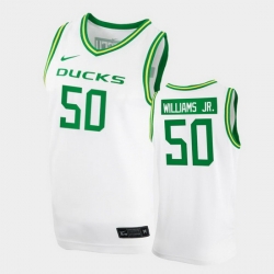 Men Oregon Ducks Eric Williams Jr. College Basketball White Replica 2020 21 Jersey