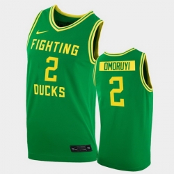 Men Oregon Ducks Eugene Omoruyi College Basketball Green Replica 2020 21 Jersey