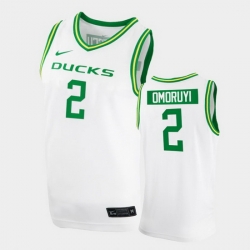 Men Oregon Ducks Eugene Omoruyi College Basketball White Replica 2020 21 Jersey