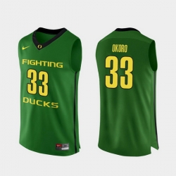 Men Oregon Ducks Francis Okoro Apple Green Authentic College Basketball Jersey
