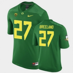 Men Oregon Ducks Jacob Breeland Replica Green Game Football Jersey