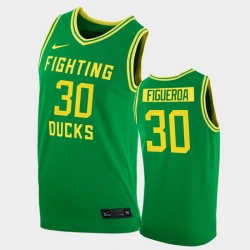 Men Oregon Ducks L.J. Figueroa College Basketball Green Replica 2020 21 Jersey