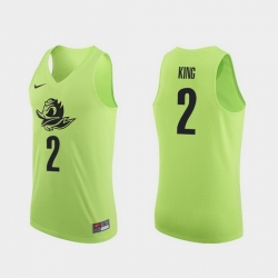 Men Oregon Ducks Louis King Apple Green Authentic College Basketball Jersey 0A
