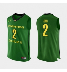 Men Oregon Ducks Louis King Apple Green Authentic College Basketball Jersey