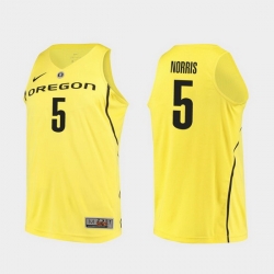 Men Oregon Ducks Miles Norris Yellow Authentic College Basketball Jersey