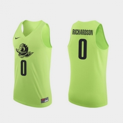 Men Oregon Ducks Will Richardson Apple Green Authentic College Basketball Jersey 0A