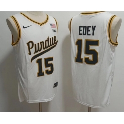 Purdue Boilermakers 15 Zach Edey White Stitched NCAA Jersey