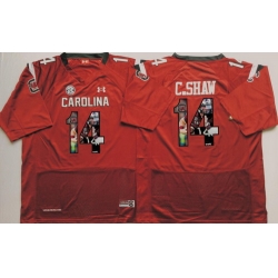 South Carolina Gamecocks 14 C Shaw Red Portrait Number College Jersey