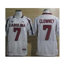Under Armour South Carolina Javedeon Clowney #7 New SEC Patch NCAA Football - White