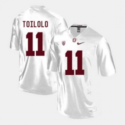 Men Stanford Cardinal Levine Toilolo College Football White Jersey