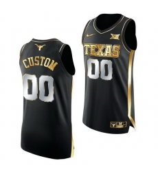 Texas Longhorns Custom 2021 March Madness Golden Authentic Black Jersey