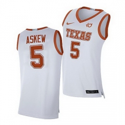 Texas Longhorns Devin Askew White Alumni Player Limited 2021 Top Transfers Jersey