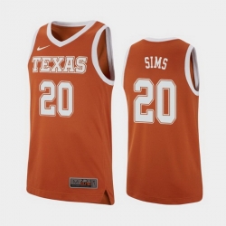 Texas Longhorns Jericho Sims Texas Orange Replica Men'S Jersey
