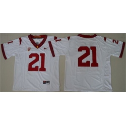 Trojans #21 Adoree 27 Jackson White PAC 12 C Patch Stitched NCAA Jersey