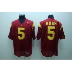 Trojans #5 Reggie Bush Red Embroidered NCAA Jersey