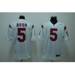 Trojans #5 Reggie Bush White Embroidered NCAA Jersey
