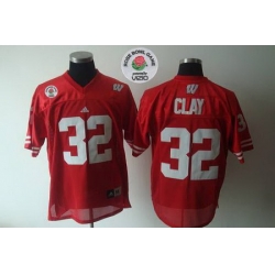 Badgers #32 John Clay Red Rose Bowl Game Stitched NCAA Jersey