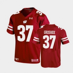 Men Wisconsin Badgers Garrett Groshek Replica Red Football Jersey