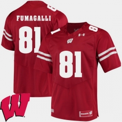 Men Wisconsin Badgers Troy Fumagalli Red Alumni Football Game Ncaa 2018 Jersey