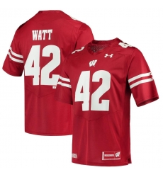 Men Wisconsin TJ Watt Red jersey