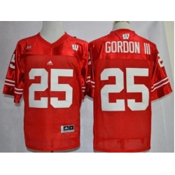 Wisconsin Badgers #25 Melvin Gordon III Red Big Ten Stitched NCAA Jersey