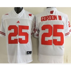 Wisconsin Badgers #25 Melvin Gordon III White Stitched NCAA Jersey